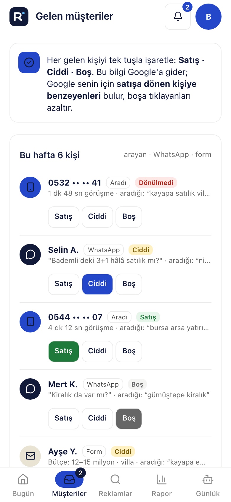 Telefonda gelen müşteriler ve Satış · Ciddi · Boş düğmeleri